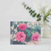 Rosa Rosen Postkarte (Stehend Vorderseite)