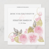 *~* Rosa Rosen QR - UAWG Gold Floral AR15 Hochzeit Einladung (Vorne/Hinten)