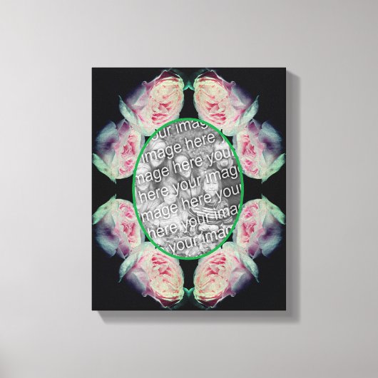 Rosa Rosen Rahmen erstellen Sie Ihr eigenes Foto Leinwanddruck (Vorderseite)