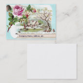 Rosa Rosen-Rolle-viktorianische Geschäftskarte Visitenkarte (Vorne/Hinten)