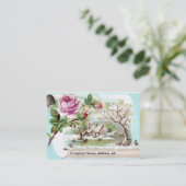 Rosa Rosen-Rolle-viktorianische Geschäftskarte Visitenkarte (Stehend Vorderseite)