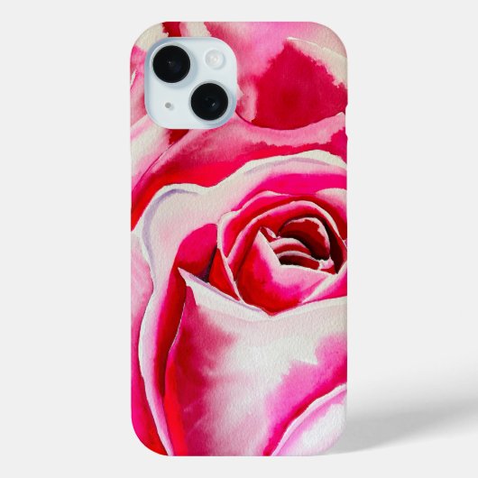 Rosa Rosen romantische Aquarellkunst Case-Mate iPhone Hülle (Rückseite)