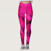 Rosa Rosen Rosa Blume Rosa Blütenbraun Leggings (Vorderseite)