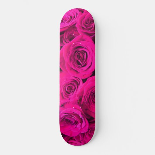 Rosa Rosen, rosa Blume Skateboard (Vorderseite)