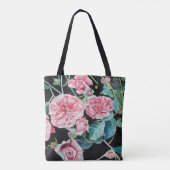 Rosa Rosen Rose Blume Aquarell Tasche (Rückseite)