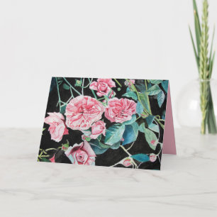 Rosa Rosen Rose floral Blumen Wasserfarbe Karte