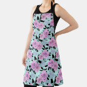 Rosa Rosen, Rose, türkisfarbener Hintergrund Schürze (InSitu)