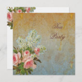 Rosa Rosen Rosenknospe Einladung (Vorne/Hinten)