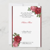 Rosa Rosen Rosenrot - Einladung der Quinceanera (Rückseite)
