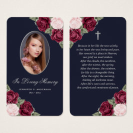 Rosa Rosen Rosensilber Beerdigungskarte