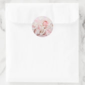 Rosa Rosen Runder Aufkleber (Tasche)