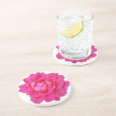 Rosa Rosen-Sandstein-Untersetzer Getränkeuntersetzer (Seite)
