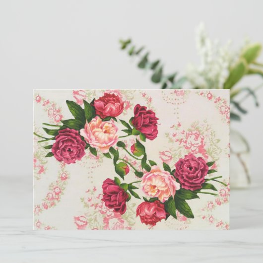 Rosa Rosen Save the Date (Stehend Vorderseite)