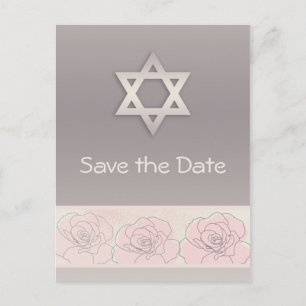 Rosa Rosen Schläger Mitzvah Save the Date Ankündigungspostkarte