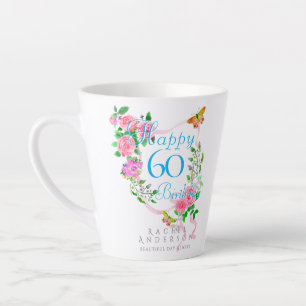 Rosa Rosen-Schleife 60. Geburtstag Milchtasse