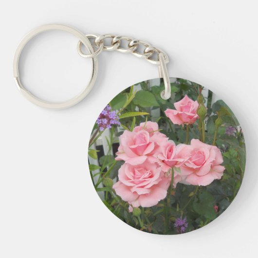 Rosa Rosen Schlüsselanhänger (Vorderseite)