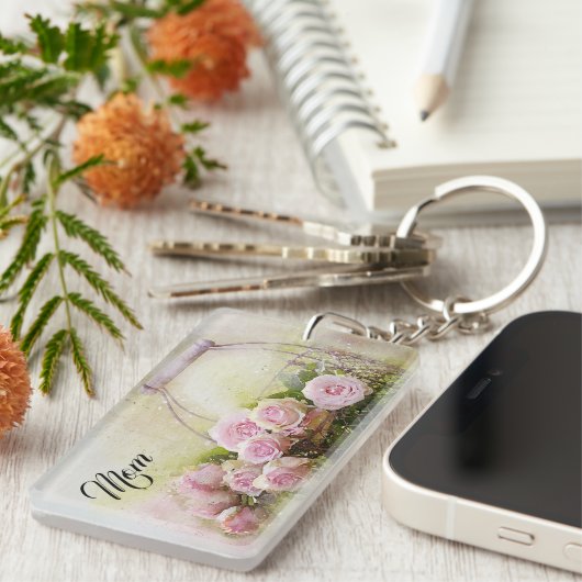 Rosa Rosen Schlüsselanhänger (Vorderseite rechts)