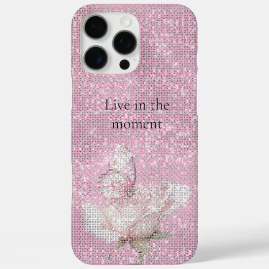 Rosa Rosen-Schmetterling Glanz Case-Mate iPhone Hülle (Rückseite)