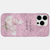 Rosa Rosen-Schmetterling Glanz Case-Mate iPhone Hülle (Rückseite (Horizontal))