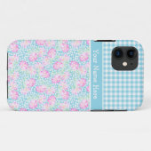 Rosa Rosen, Schmetterlinge, Gingham: Fall des iPho Case-Mate iPhone Hülle (Rückseite (Horizontal))