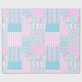 Rosa Rosen, Schmetterlinge: Imitat-Patchwork Geschenkpapier (Flach)