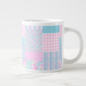 Rosa Rosen, Schmetterlinge Imitate Patchwork Jumbo Jumbo-Tasse (Rechts)