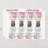 Rosa Rosen-Schmetterlings-Begräbnis-Lesezeichen Einladung (Vorne/Hinten)