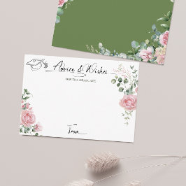 Rosa Rosen Schriftart Rat und Wünsche zum Abschlus Begleitkarte