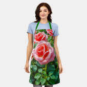 Rosa Rosen Schürze (Getragen)