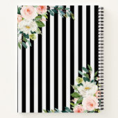 Rosa Rosen, schwarz und weiß, rosa Rezepturbuch Notizblock (Rückseite)