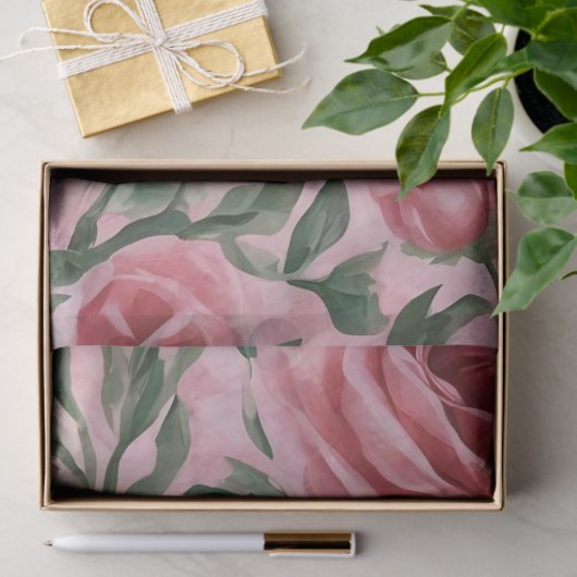 Rosa Rosen Seidenpapier (Geschenk)