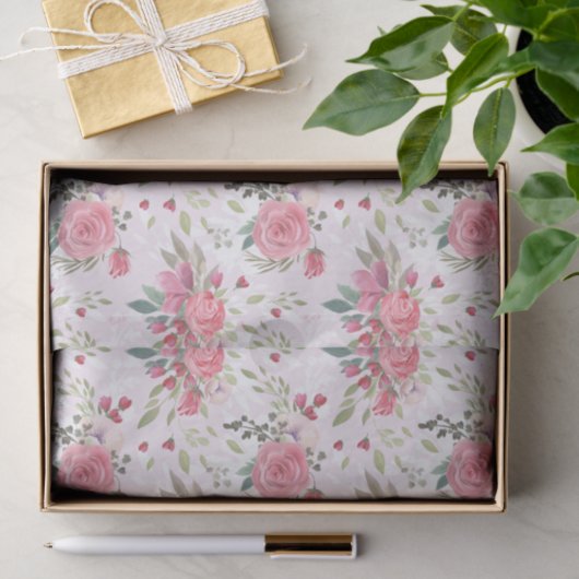 Rosa Rosen Seidenpapier (Geschenk)