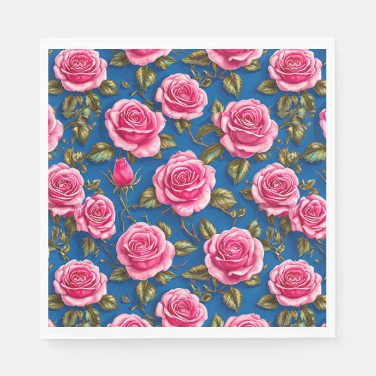 Rosa Rosen Serviette (Vorderseite)