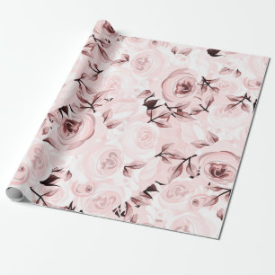 Rosa Rosen Shabby Chic Glam Elegant Florale Party Geschenkpapier