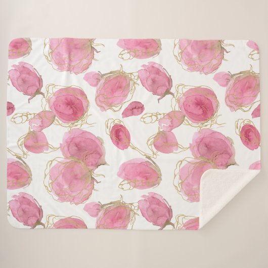 Rosa Rosen Sherpadecke (Vorderseite (Horizontal))