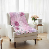 Rosa Rosen Silber Blätter Sparkling Mama Fleecedecke