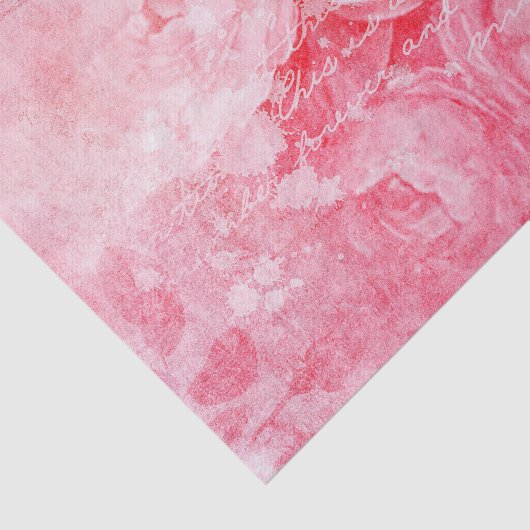 Rosa Rosen Skript schreiben Distressed Antique Seidenpapier (Ausschnitt)