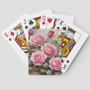 Rosa Rosen Spielkarten