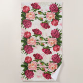 Rosa Rosen Strandtuch (Vorderseite)