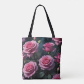 Rosa Rosen Tasche (Rückseite)