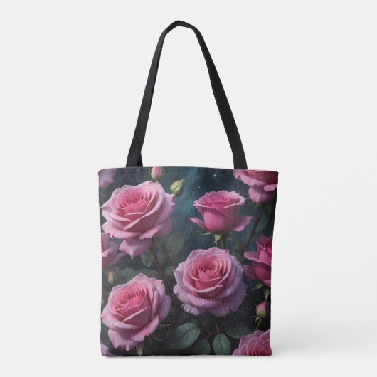 Rosa Rosen Tasche (Rückseite)