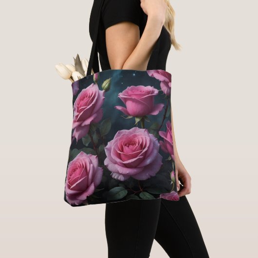 Rosa Rosen Tasche (Von Nahem)