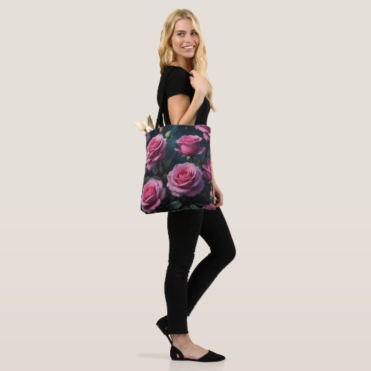 Rosa Rosen Tasche (Am Model)