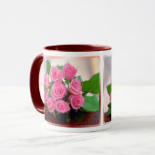 Rosa Rosen Tasse (Vorderseite Links)