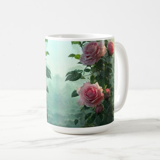 Rosa Rosen - Tasse, Cup Kaffeetasse (VorderseiteRechts)