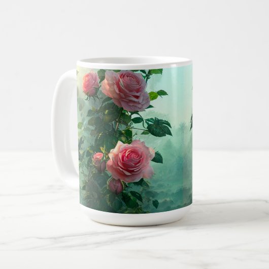 Rosa Rosen - Tasse, Cup Kaffeetasse (Vorderseite Links)