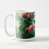 Rosa Rosen - Tasse, Cup Kaffeetasse (Links)