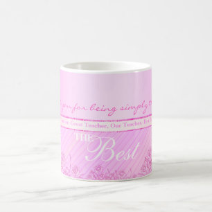 Rosa Rosen-Tasse für den besten Lehrer Kaffeetasse