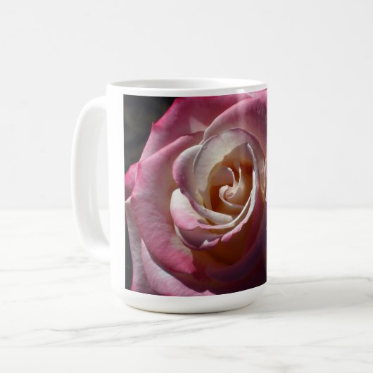 Rosa Rosen-Tasse Kaffeetasse (Vorderseite Links)