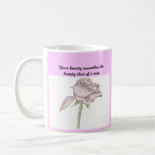 Rosa Rosen-Tasse Kaffeetasse